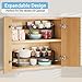 2 Pack Expandable Kitchen Cabinet Shelves Organizer,Heavy Duty Metal Shelving Units and Storage,Stackable Adjustable Kitchen Storage Organization Shelves Rack for Counter Cupboard Pantry,Length:20.5