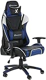 X-Rocker Agility Gaming Chair, High Back Ergonomic Racing Computer Chair with Adjustable Lumbar Support and Headrest, 3D Armrests, Adjustable Height and Swivel Chair Base Office Chair - BLUE