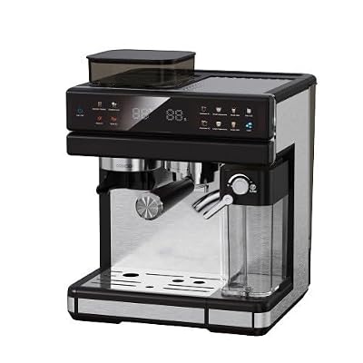 DQXWJZOTPO Espresso Machine with Grinder,Semi Automatic Coffee, Grinding, Extraction, Heating, Household Three in,Suitable for Homes and Offices