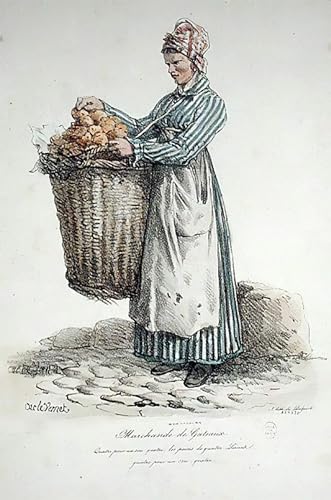 Toile la marchande de gâteaux par Horace Vernet pour décoration de salon en 60x90cm