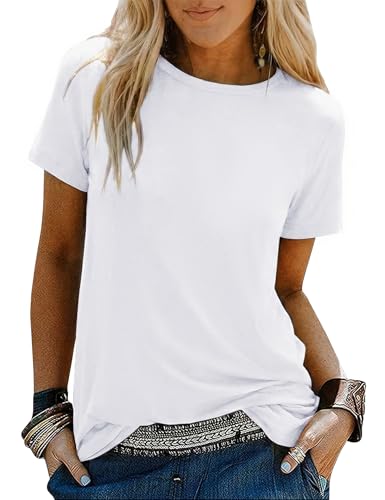 Demegimi Camiseta Manga Corta Mujer Básica de Algodón...