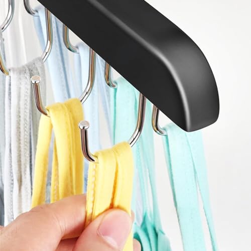 Greyoe Krawattenhalter Pack of 1, Gürtelhalter Kleiderschrank, Schalbügel, Hanging Bag Rack Multifunktionale Gürtel Krawatte Sling Hook Organizer für Krawatten, Schals, Tücher, Schwarz- 20 Hook