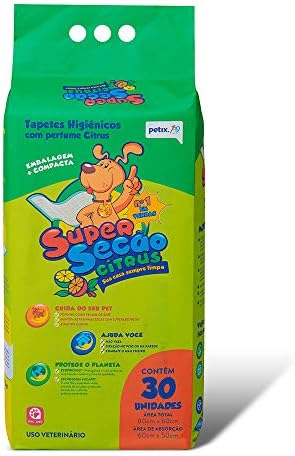 Petix Tapete Higiênico Para Cães Super Secão Citrus Petix 30 Unid...