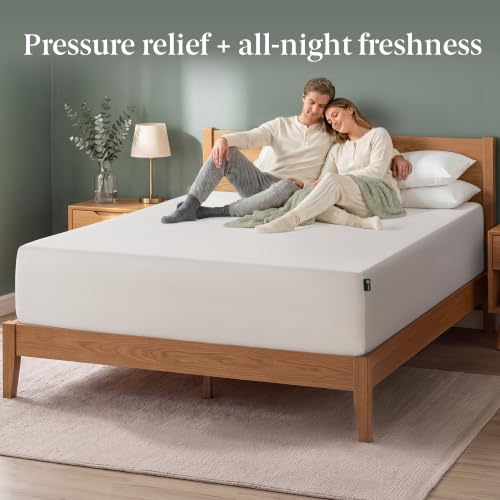 Image of Zinus 14 Inch Queen Green Tea Memory Foam Mattress, Medium Firm Feel | Pressure-Relieving Comfort & Full-Body Support, Naturally Fresh, CertiPUR-US & OEKO-TEX Certified Safe Materials