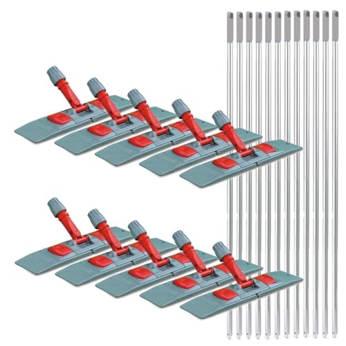 maxxi4you 10 x Klapphalter mit Stiel für Wischmopp 50 cm