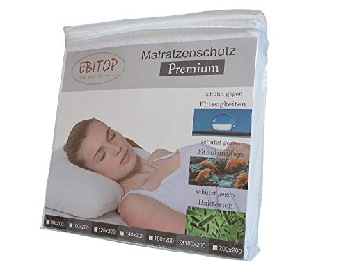 Preisvergleich Produktbild Mlily by Ebitop Matratzenschoner, Matratzen, EBMS180.30 wasserdichte, Matratzenschutz, Nässeschutz, Matratzen-Spannauflage, Maratzenauflage, Unterlage, wasserdicht,Größe: 180x200+30cm Farbe: Weiß