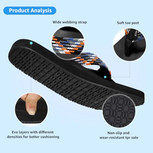 Image of STQ Women Quick Dry Flip Flops with Yoga Mat Sole Arch Support Thong Sandal | Instant Comfort Flip Flops With Padded Straps, Yoga Mat Cushioning, Non Slip Tpr Sole, Durable Design For Everyday Wear
