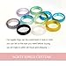 Morchic 10Pcs Natural Agate Band Rings Set, 6mm Wide Polished Gemstone Stacking Rings for Women, Colorful Assorted Sizes Jewelry Gift for Birthday Christmas