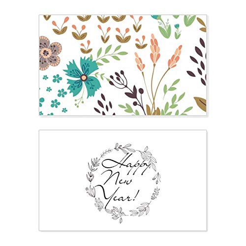 Tarjeta conmemorativa de flores para enviar amor y bendiciones en Año Nuevo
