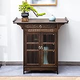 HDZNDH Buddhistische Altar-Buddha-Nischen Mit Schublade, Meditationsaltar Und Gebetsaltar, Persönlicher Schrein Altartisch, Ausstellungs Und Anbetungstische Mit Doppeltem Aufbewahrungskabinett