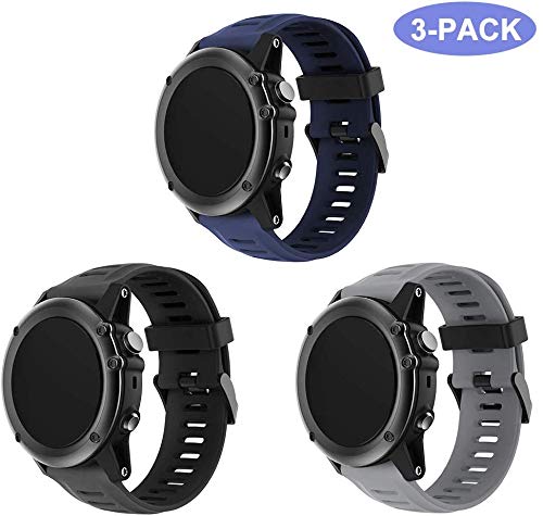 kitway for Garmin Fenix 3 Correa, Banda Fácil de Ajuste 26 mm Ancho Suave Silicona Correa de Reloj para Garmin Fenix 5X/Fenix 3/Fenix 3