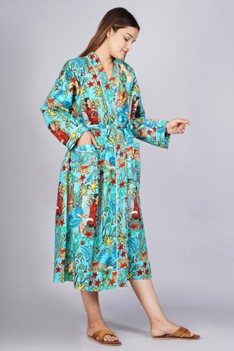 Image of Cotton Women Stylish Printed Kimono, Bath Robe,Night Wear Suit,Swim Wear, Night Dress, Beach Wear
