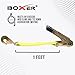 Boxer 2 Pack Ratchet Buckle with Snap Hook, Double Locking, Towing, Car Tie Down, Cargo Control Tie Down, Heavy Duty Ratchet with Rubber Handle - 2