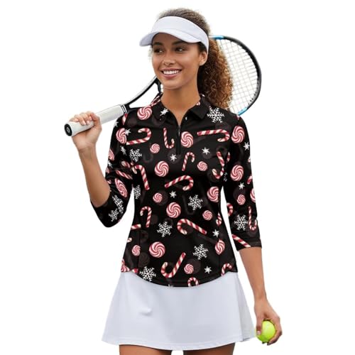 Haut de tennis zippé femme respirant à manches 3/4