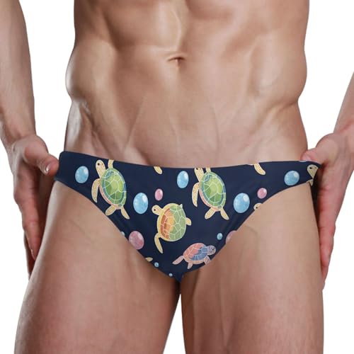 Cute Sea Turtle Swim Briefs for Men Swimsuit Bikini Swimwear S B04042184