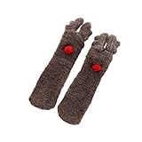 Amosfun Weihnachten Socke Kinder Hirsch Anti-Rutsch-Socke für Jungen Mädchen 2-6 Jahre alt