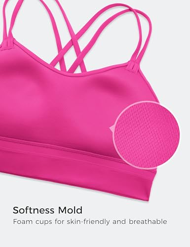 Image of CRZ YOGA Softness Mold Butterluxe Sports Bras | Molded Cup, Light Support, Yoga, Extremely Soft, Longline, Strappy Back, Scoop Neck, for Women