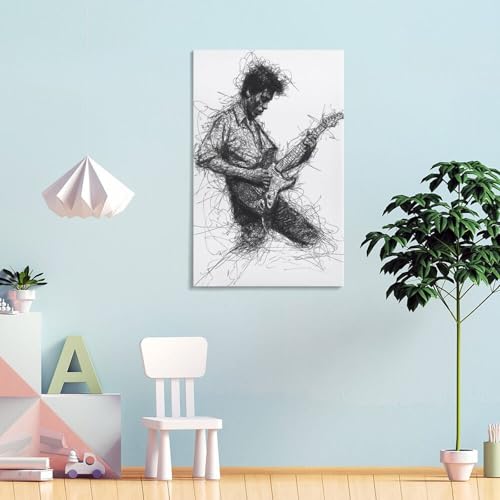 Impression sur toile guitariste décoration murale studio de musique - 4