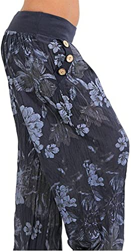 Women's Loose Fit Harem Pants with Vibrant Print Design - Casual Summer Cotton Hippie Trousers with Pockets2