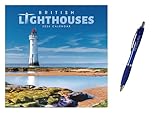 British Lighthouses Wall Calendar 2026 + EXCLUSIVE LIMITED EDITION PEN
