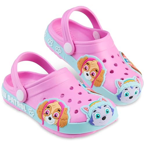 Get Trend Paw Patrol Girls Clogs Slip On Slides Slippers Garden Sandals Beach Pool Shoes Non-Slip Sole (12/13 US Pink Paw Patrol)