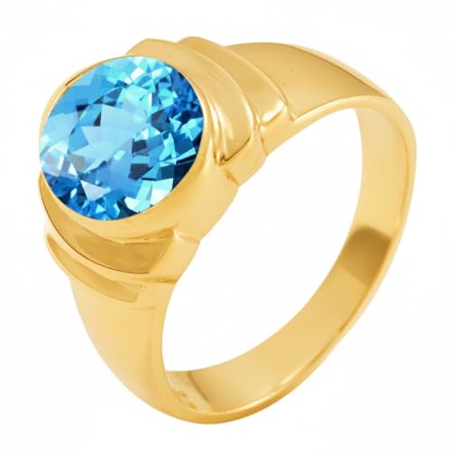 Image of 55Carat Choose Your Color Natural Birthstones 18 K Gold Plated Ring Bold Statement Jewellery Sizes 4-13