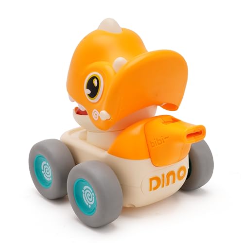 Image of Press and Go Whistle Dino Toy for Kids | Fun Push and Play Dinosaur Toy | Cute Dino Design with Sound | Made with Safe ABS Plastics | Playtime Gift Yellow Colour