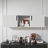 MOLORATE Mueble Superior de Cocina, Repisa Flotante Alacena Gabinete 2 Puertas Cocina Baño 100 * 33 * 30cm - Blanco (2...