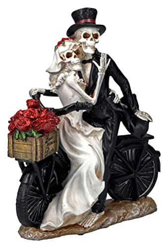 Estatua pareja esqueleto romántico 12.2 pulgadas miniatura 2