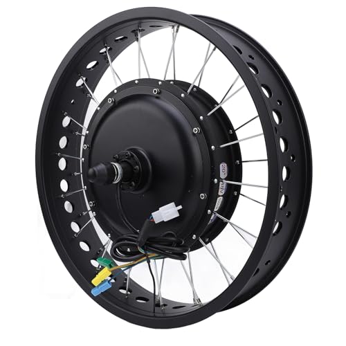 20in Rear Wheel Electric Hub Motor Kit, 1500W 48V 414 to 487RPM IP65 Electric Controller Panel Color Display Rear Drive Hub Thumb Throttle Kit for Electric Conversion