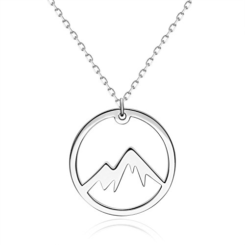 Metzakka Mountain Necklace, Sterling Silver Pendant Minimalist Jewelry for Outdoor Lovers