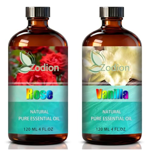 Aceite Esencial de Vainilla y Rosa 4 Fl Oz para Difusor