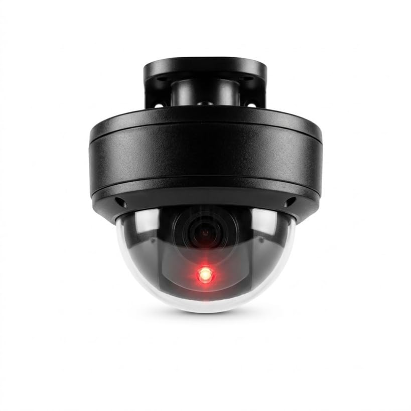 Dummy CCTV Camera for Home Outdoor Parking Office,Realistic Duplicate Dummy Camera with led Light,Fake False Camera for Home,Duplicate CCTV Camera for Dummy(Small/Round)-image-26