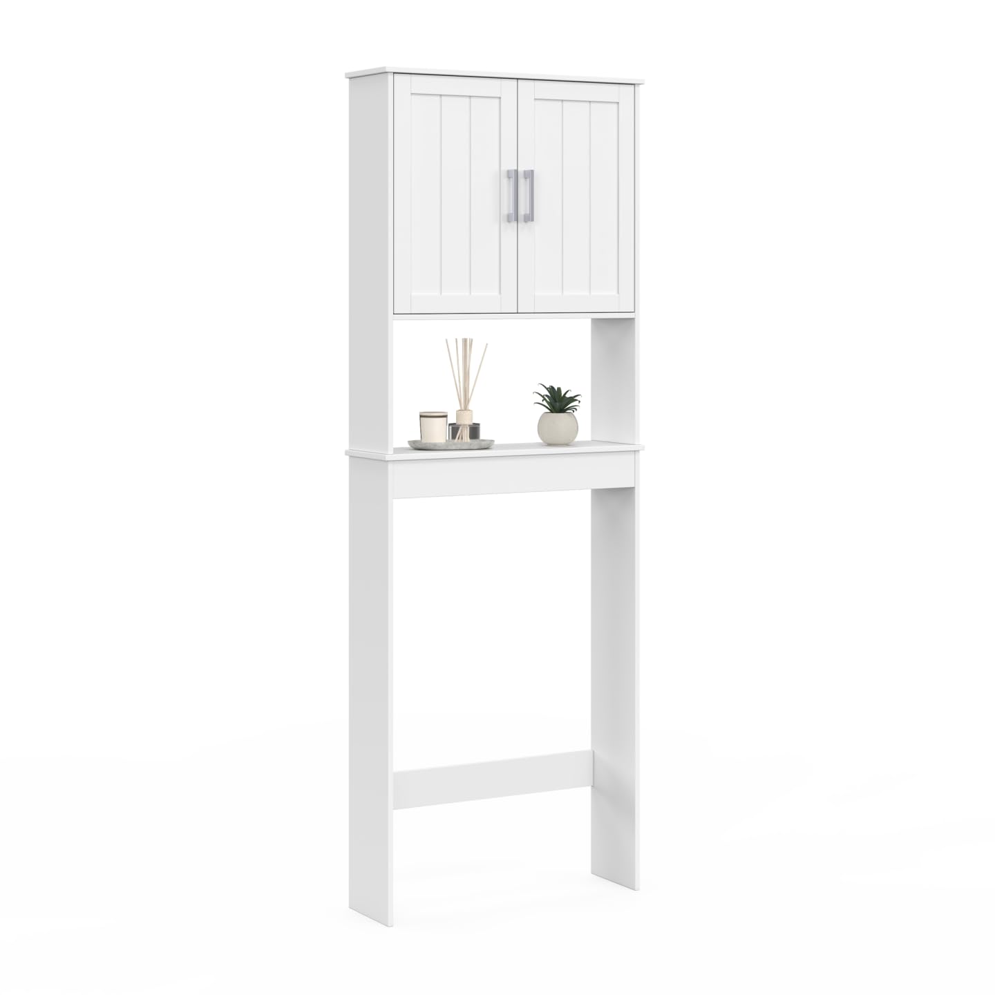 IDMarket - Mueble estante superior WC Waldo Placard madera, color blanco