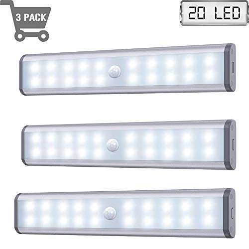 Motion Sensor Closet Lights, MOSTON 20 LED Wireless Under Cabinet Lighting with Built-in