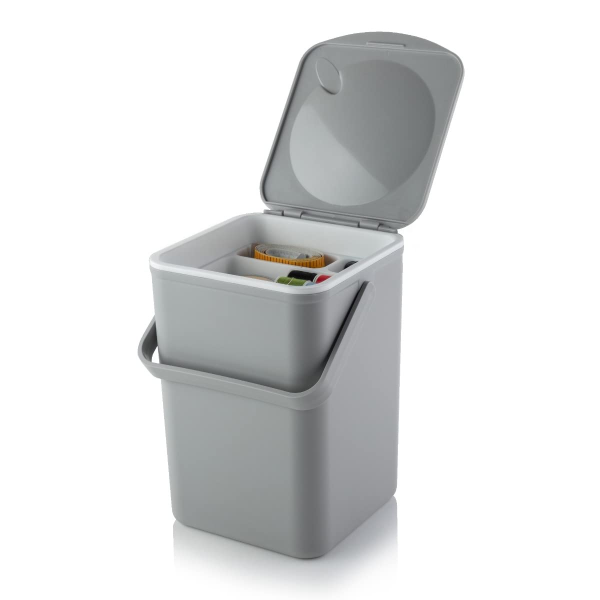 Minky 6L Storage Caddy With Tray, Sturdy Carry Handle, Easy To Wipe Clean, Organiser Tray For Small Items, Multipurpose Storage Caddy, Large 6-Litre Capacity, Made In The UK