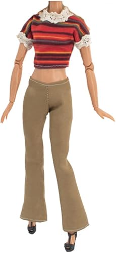 Miniatura 7 de Ropa de muñeca, 5 trajes de otoño vestidos cortavientos sombrero para muñecas de 11.5 pulgadas accesorios estilo aleatorio