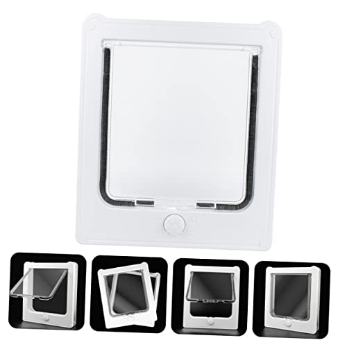 Puerta para gatos y perros resistente al desgaste con trampilla transparente interior 5