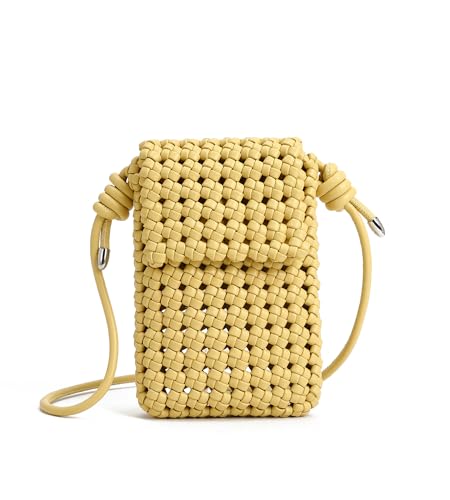 Image of myfriday Mini Quilted Crossbody Purse, Chain Strap Summer Shoulder Bag | Metal ball chain adjuster, snap closure and lightweight phone pouch add cute summer carry for holidays and shopping