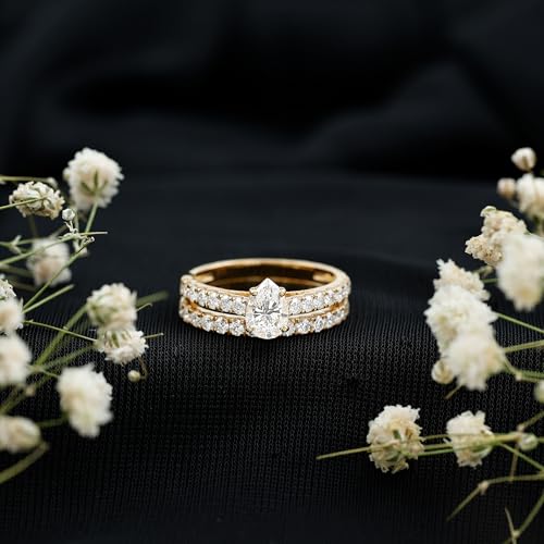 Certified Lab Grown Diamond Wedding Ring Set, Ef-Vs Quality, 5X7mm Diamond Engagement Ring With Enhancer - Ready To Gift3