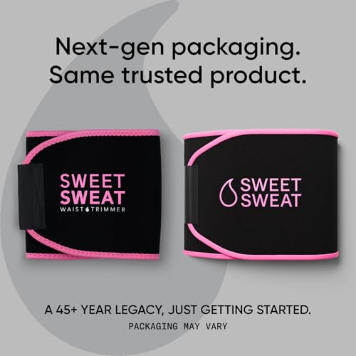 Sports Research Sweet Sweat Original Waist Trimmer (Pink, Medium) & Sweet Sweat Original Stick (6.4oz) Bundle