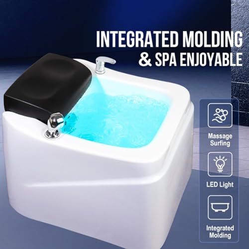 Spa de pies acrílico con masaje, luz colorida y reposapiés miniatura 4