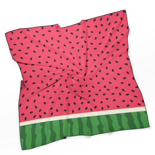Watermelon Print Scarf For Women Silk Head Scarf Square Hair Scarves Shawls Hair Wraps Bandana Neckerchief Decor for Adult 27 * 27 Inches3