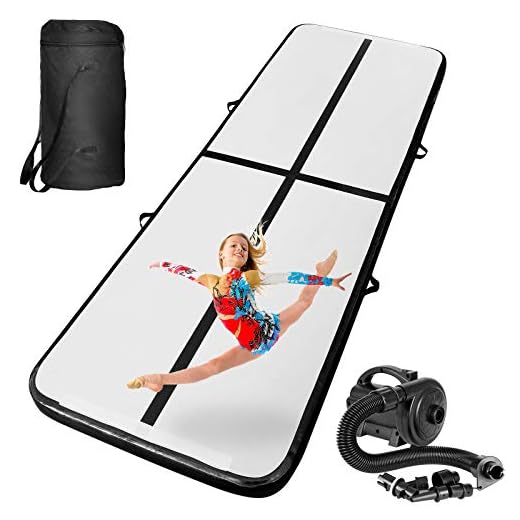INTEY 10ft Inflatable Gymnastics Air Track Tumbling Mats with Electric Pump, Tumble Track Air Mat for Gymnastics Training/Home Use/Water Yoga/Cheerleading
