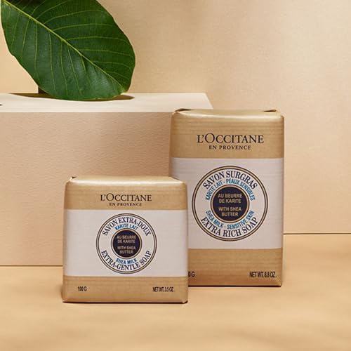 Image of L'Occitane Milk Extra-Gentle Soap: Vegetable Based | Artisanal | Relaxing Scent | Crafted With Lavender From Provence | Gently Cleanse | Vegan (Pack of 2)