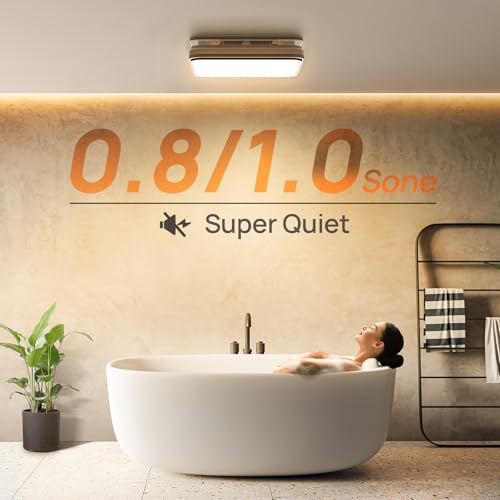 Consciot Bathroom Exhaust Fan with Light, 110/160 CFM Adjustable, 0.8/1.0 Sone, suitable for mounting hole 11.39 x 10.42 inches, Bath Ventilation Fan with 1500Lm LED Light 3CCT Selectable & Nightlight by Consciot - Image 4