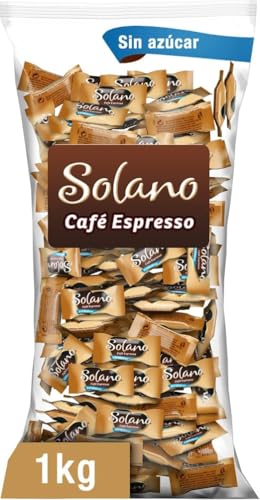 Solano Caramelo Cremoso Sabor Café y sin azúcar, Chuches Halloween, Golosinas Halloween (1kg)