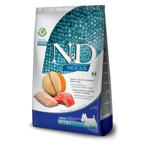 Produktbild von Farmina N&D Ocean Dog Adult Mini Lachs, Kabeljau & Cantaloupe-Melone - 2,5 kg