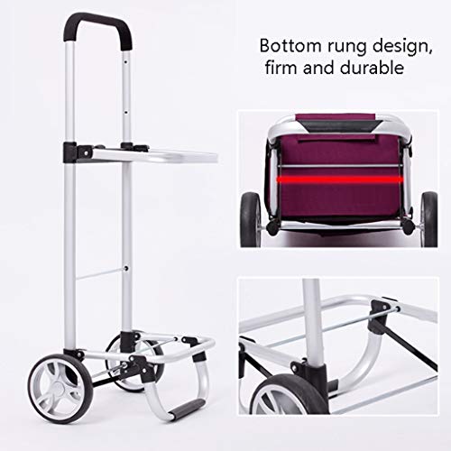 gbgymjm Einkaufstrolley 28L Faltbare Einkaufstrolley-Tasche auf Rädern Push-Tote-Wagen Karren Trolley-Tasche Korb… – Bild 4