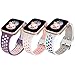 BlackPro for Kids Apple Watch Band, Waterproof Silicone Strap for Boys Girls, Compatible with Apple Watch Series 7/6/5/4/3/2/1/SE 38mm 40mm 41mm & 42mm 44mm 45mm (38/40/41mm, PurplePink+WhitePink+Rainbow)